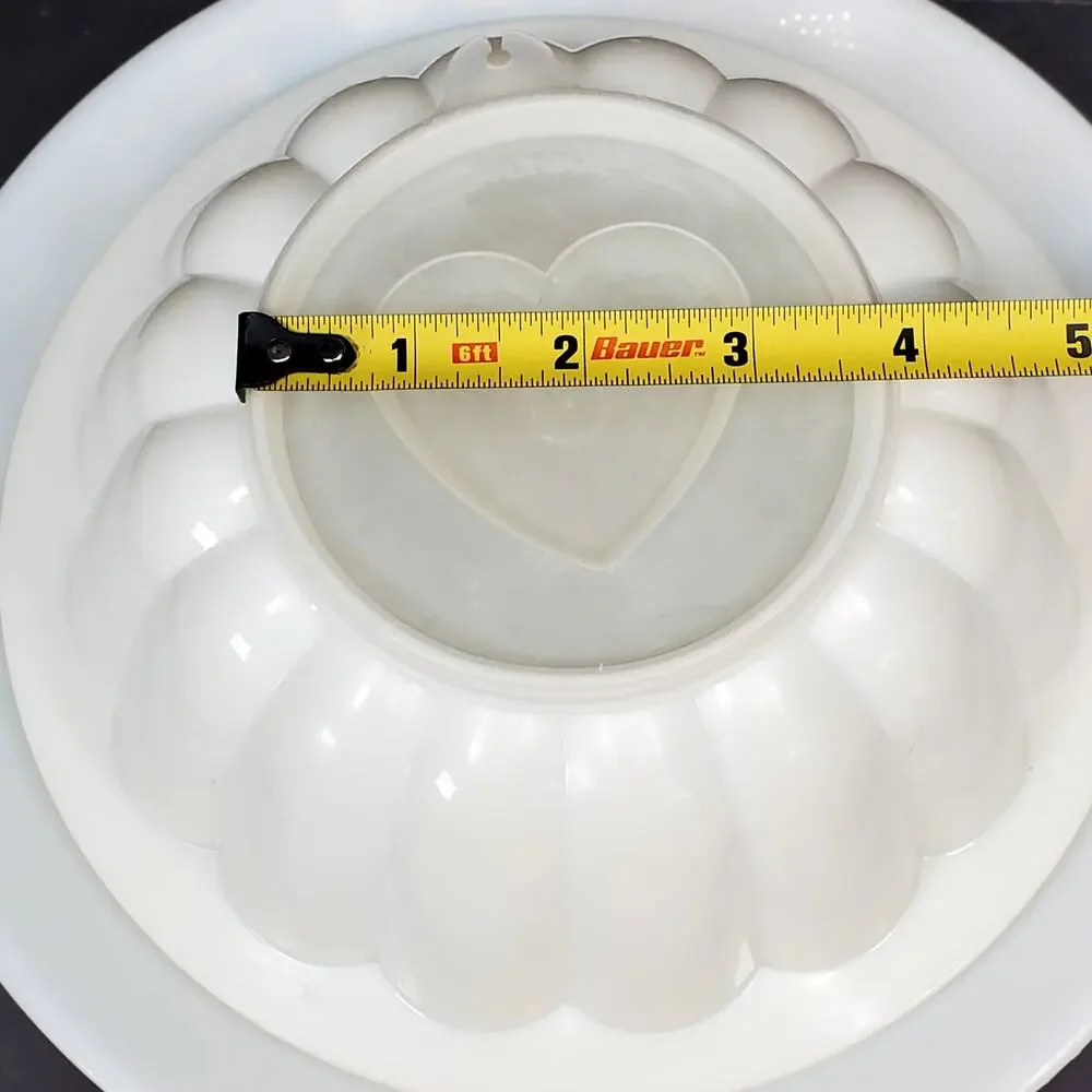 Vtg 3 Piece Tupperware Jel-N-Serve Mold 631 Heart Lid 616 Mold 617 Serving Tray